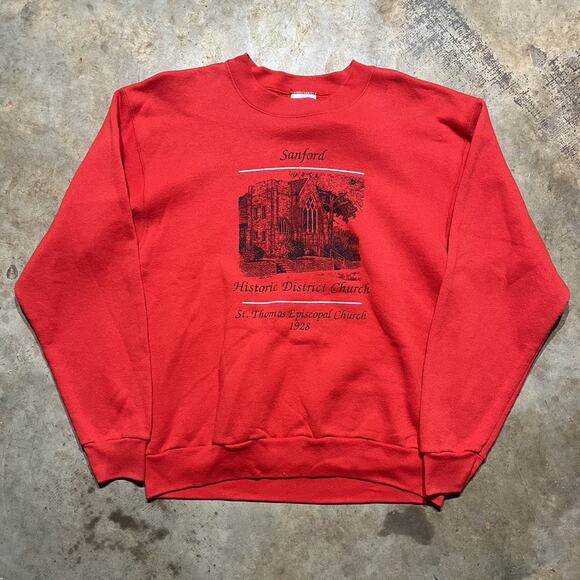 Vintage 90s Sanford North Carolina Red Oneita Sweatshirt - Picture 1 of 4